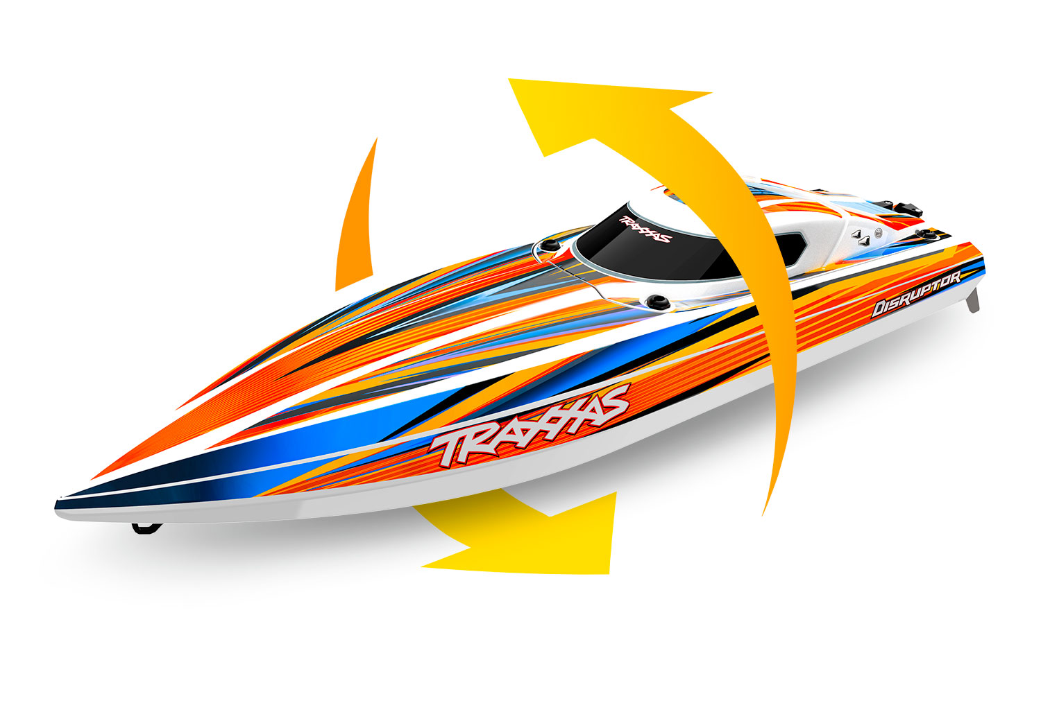 106064-4-Disruptor-Self-Righting_54745255 Traxxas Disruptor VXL-4s RC Boat With Self Righting Orange - Image 2