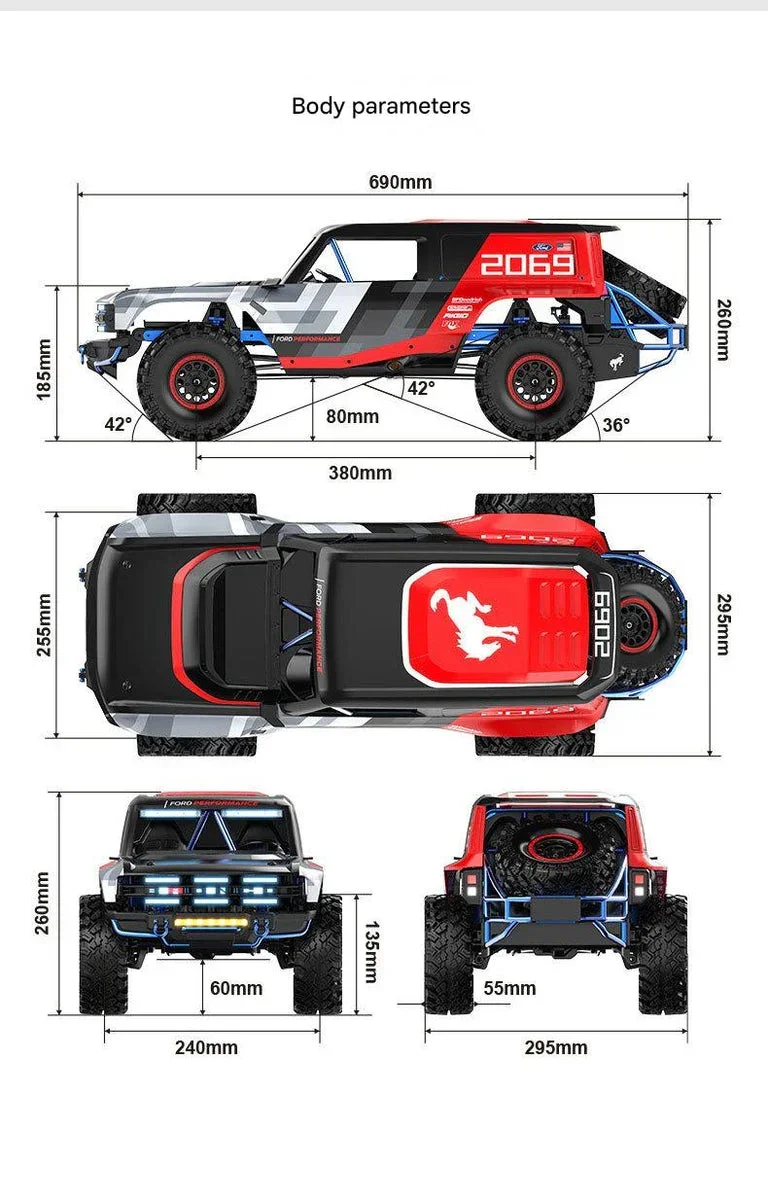 9_768x_dd432b15-4c8e-4eaf-bfb5-864804d6bddb.jpg MJX Hypergo 1:8 Brushless H8P Remote Control Ford Bronco Baja 1000 4WD Off-Road Car | India - Image 2
