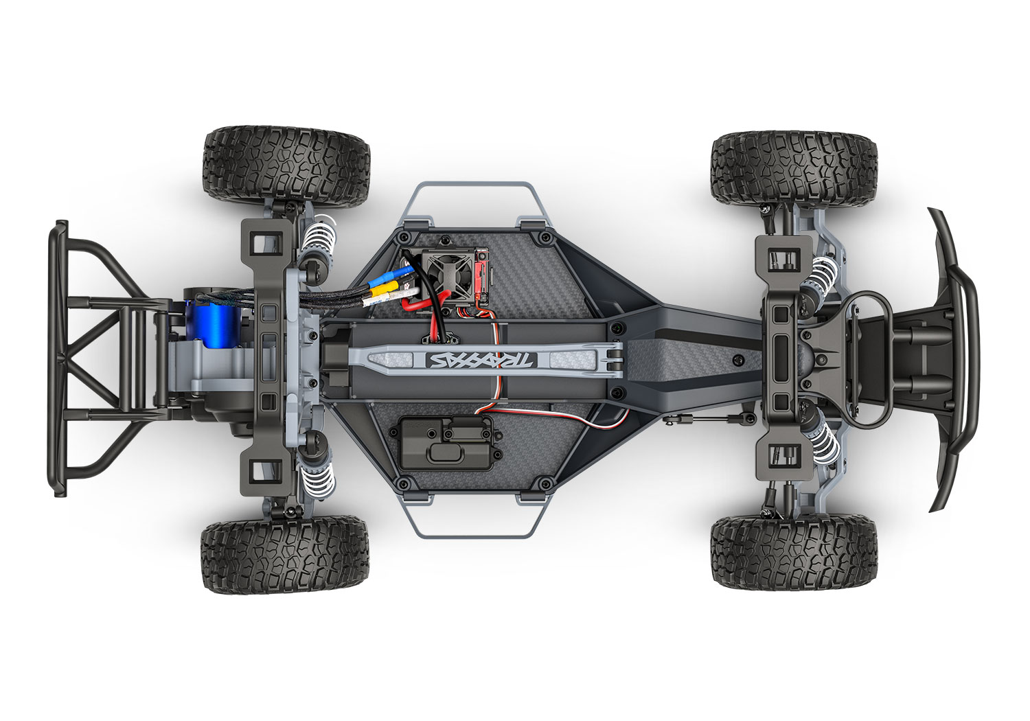 58434-4-Slash-2WD-VX3-Chassis-Top_60308795 New Traxxas Slash 2WD VX3 Brushless RTR 1/10 4WD Short Course RC Truck Blue - Image 8