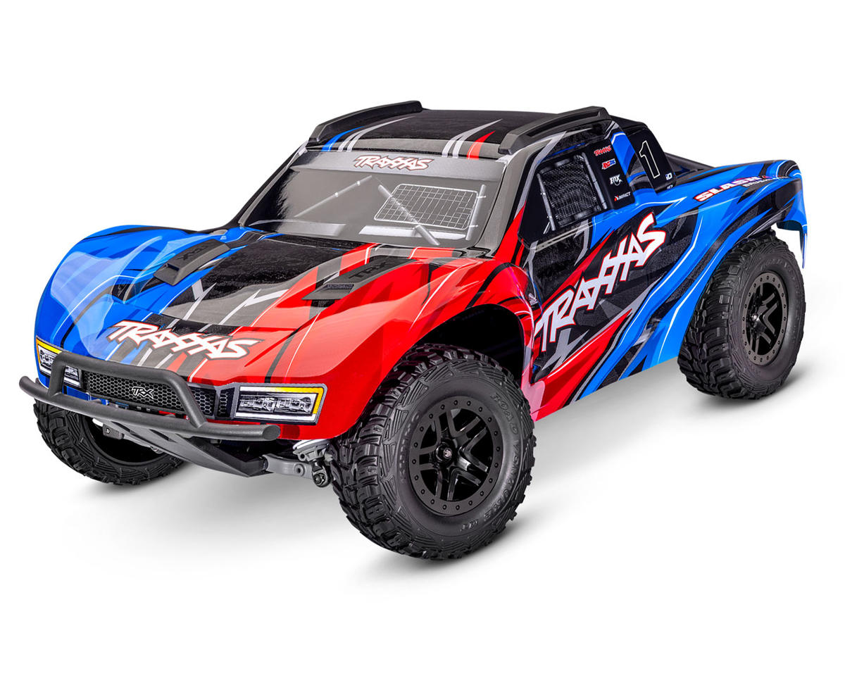 tra68454-4-red New Traxxas Slash 4X4 VX3 Brushless RTR 1/10 4WD Short Course RC Truck Blue - Image 1