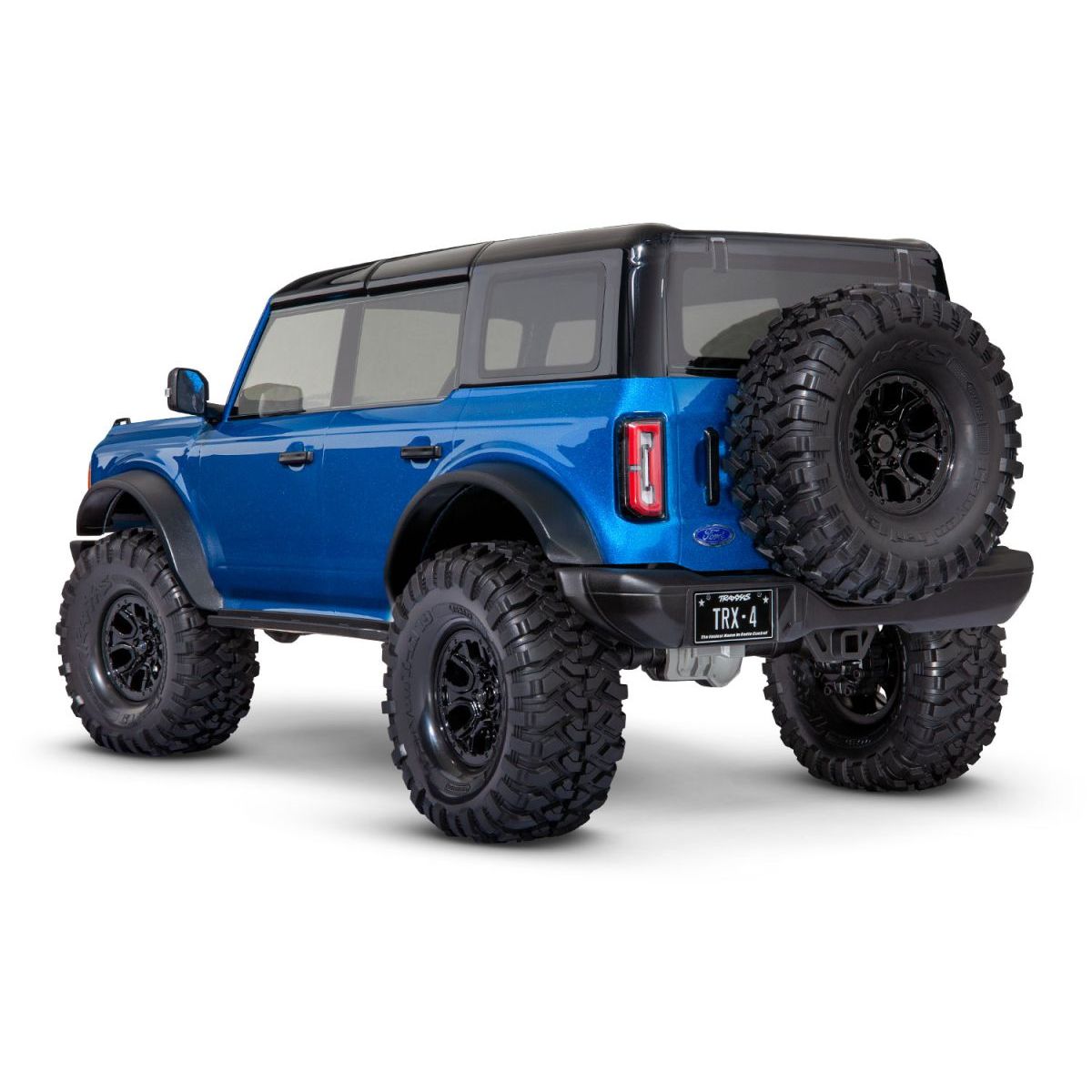 white-bronco ble rear Traxxas TRX4 1/10 Trail Crawler Truck 2021 Ford Bronco Blue - Image 2